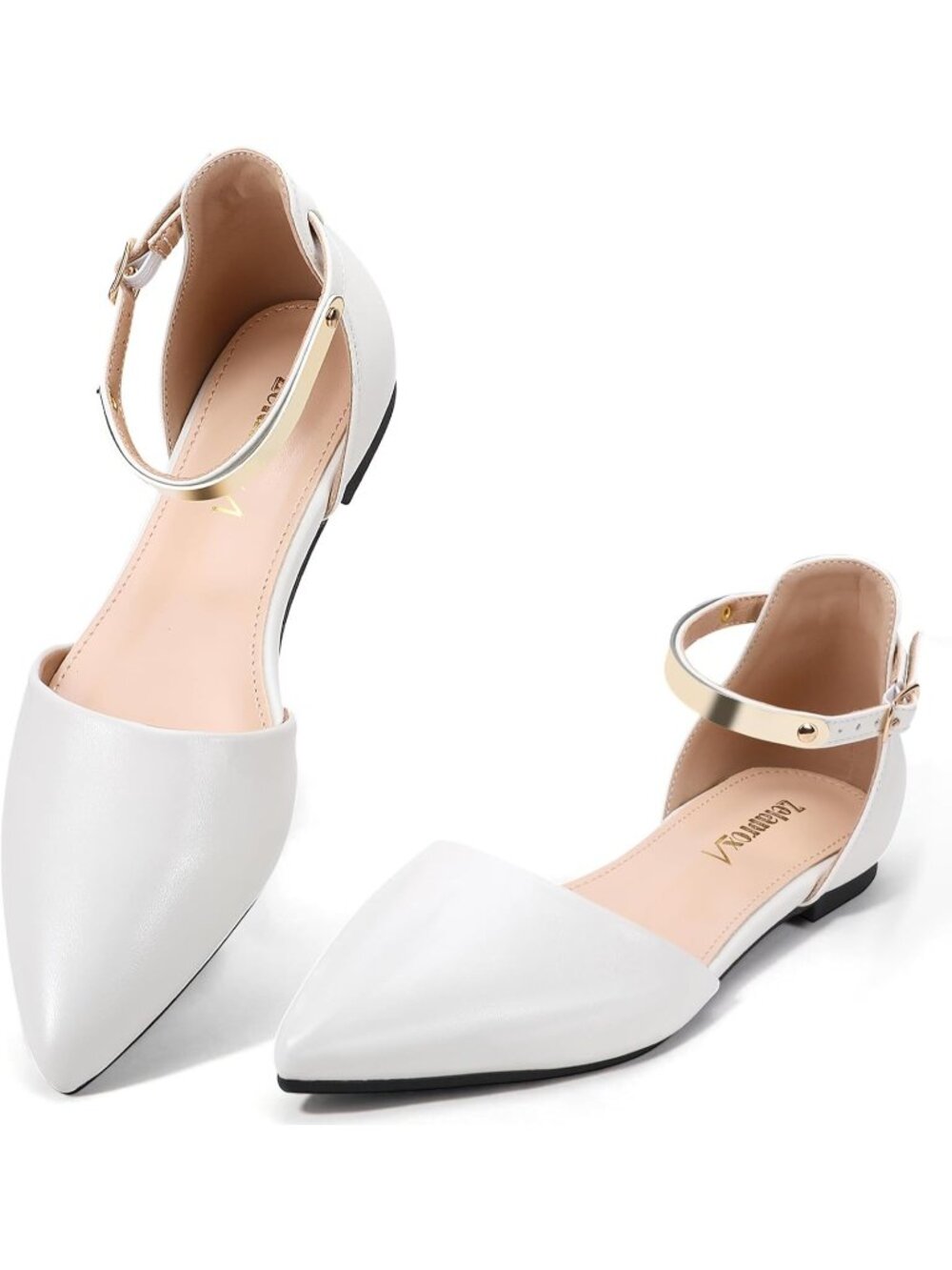Women's Flats Shoes Rhinestone White/Pu Pointed Toe Comfort Flat Silver Bowknot